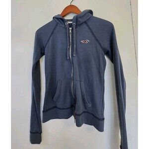 VTG Hollister Hoodie Womens M Blue Preppy Y2K  Bella Swan Elena Gilbert Preppy